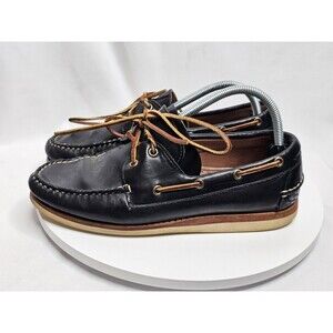 Allen Edmonds Mens Black Westbrook Leather 2 Eyelet Loafer Boat Shoes Sz 9 Wide